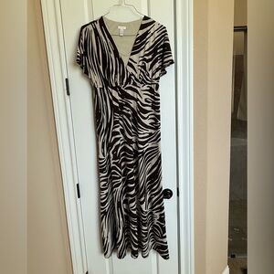 Chico's Zebra Maxi Dress, Size 1 - MED, EUC
